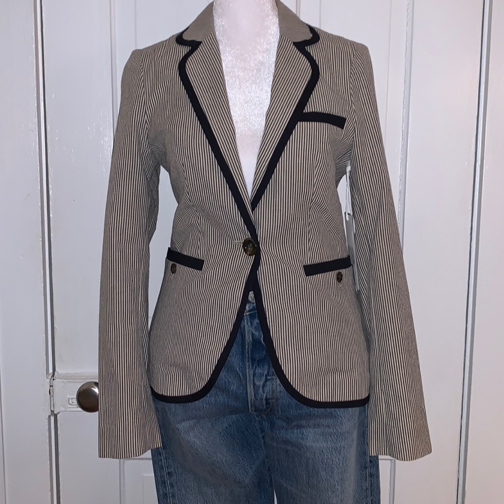 NWT KEDS  DEADSTOCK STRIPED BLAZER WITH BLACK TRIM